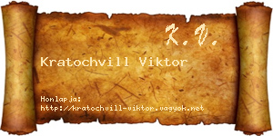 Kratochvill Viktor névjegykártya